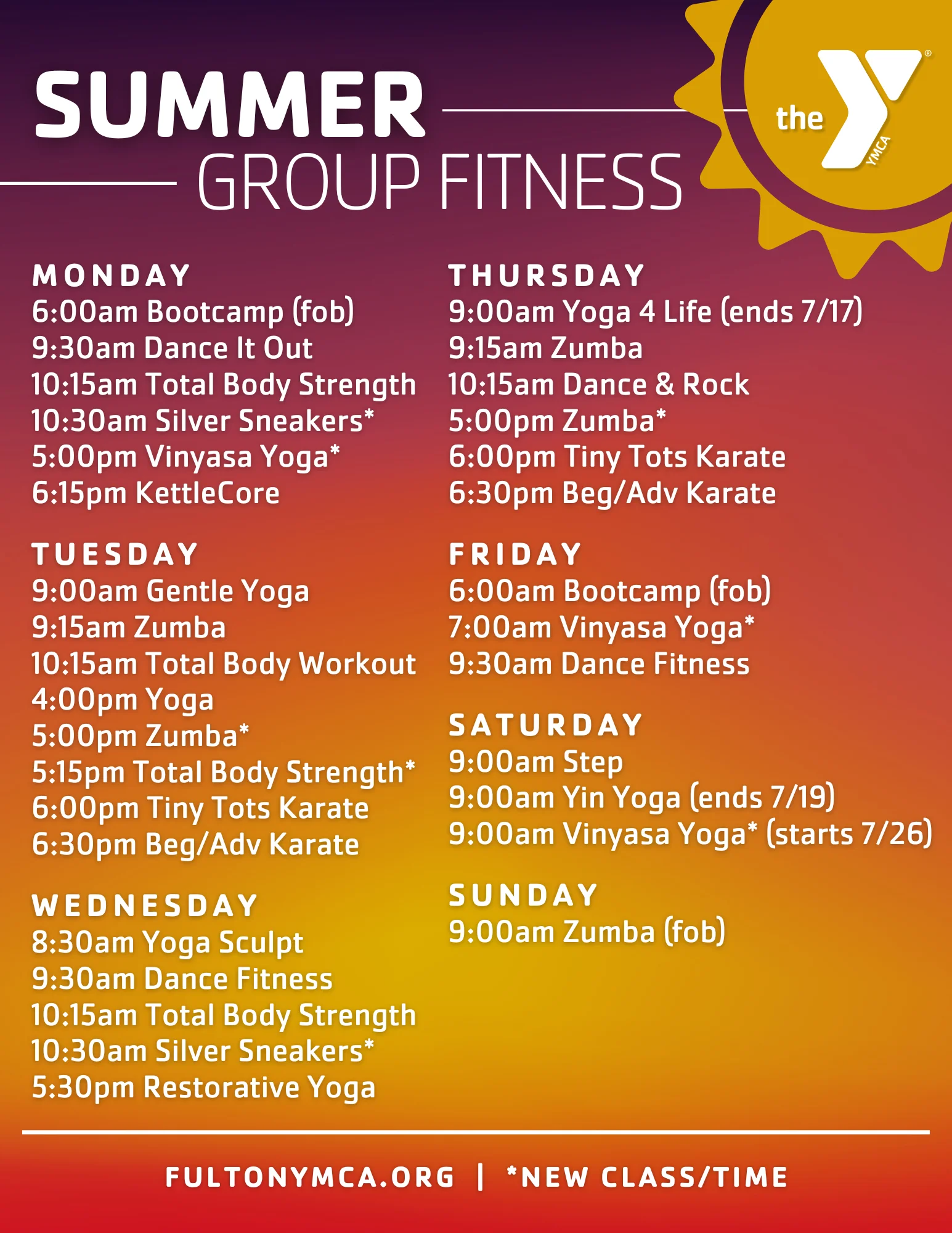 SUMMER GROUP FITNESS – JULY
